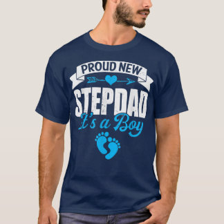 Retro Family Proud New Stepdad It's A Boy Gender R T Shirt