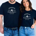 Retro Family Reunion eller Resa | Rustic Gräs Träd T-shirt<br><div class="desc">Perfekt för din kommande familjeåterförening eller träffas. Den här reflexdesignen i stil har en vit logotyp med 3 gräs träd och ditt namn. Anpassa ytterligare med 3 linjer anpassningsbar text - lägg till "Familjeåterförening, Familj Resa, plats, datum eller radera. En roligt som vill ha en återförening vid sjö, berg, logi,...</div>