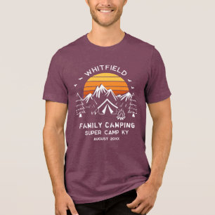 Retro Family Reunion Matching Gräs Träd Camping T Shirt