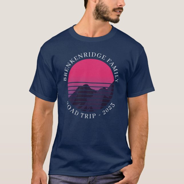 Retro Family Road Resa Anpassningsbar T Shirt (Framsida)