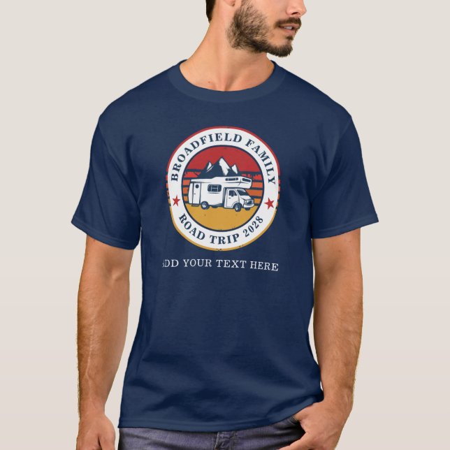 Retro Family RV Road Resa Reunion Matching Pappa T Shirt (Framsida)