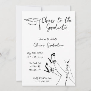 Retro Fancy Examen Invitation Inbjudningar