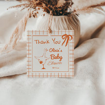 Retro Fånig Goose Hand plockade Ribbon Baby Shower