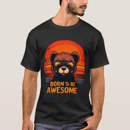 Retro Fantastisk Bear Graphic T Shirt