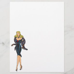 Retro fantastisk glamourflicka pinup med blond hår