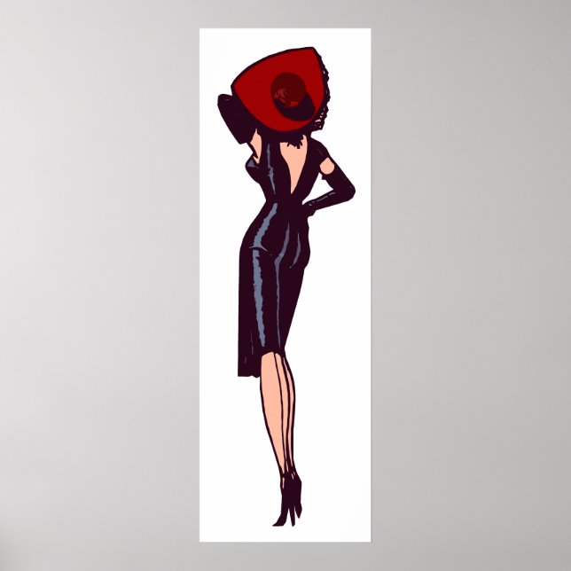Retro fantastisk glamourflicka pinup poster (Framsidan)