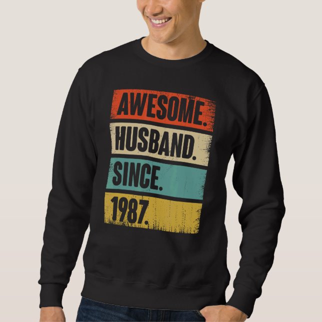 Retro Fantastisk Make sedan 1987 35 Bröllop Aniver Lång Ärmad Tröja (Framsida)
