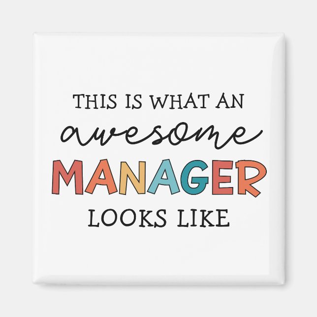 Retro Fantastisk Manager Funny Magnet (Framsidan)