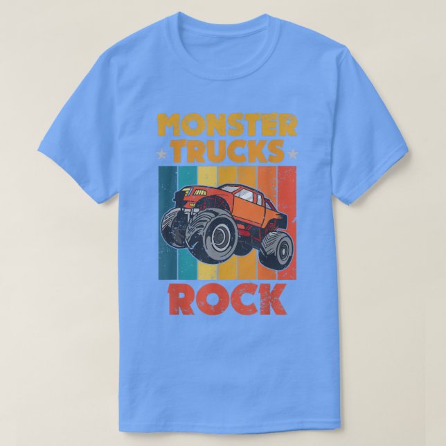 Retro Fantastisk Monster Lastbilar Sten Tricks Stu T Shirt (Design framsida)