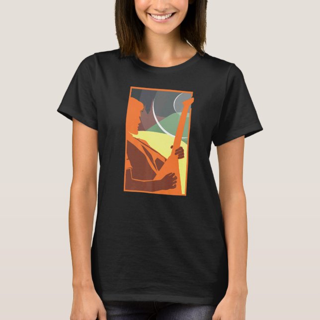 Retro Fantastisk Rockstar Sten N'Roll Design Prese T Shirt (Framsida)