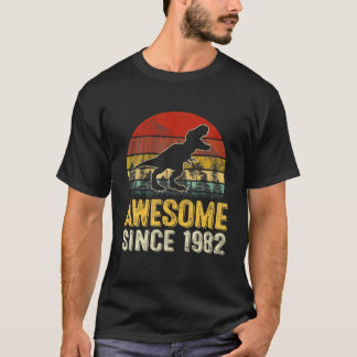 Retro Fantastisk sedan 1982 Dinosaur Boy T Rex Bir Shirt