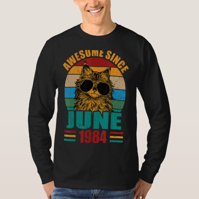 Retro Fantastisk sedan juni 1984 38:e födelsedagen T Shirt (Framsida)