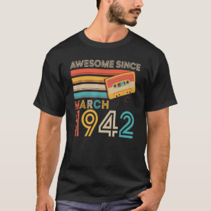 Retro Fantastisk sedan mars 1942 80:e födelsedag T Shirt