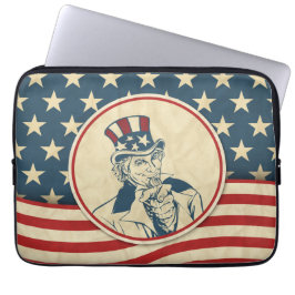 Retro farbror Sam Rustic Americana Laptop Fodral