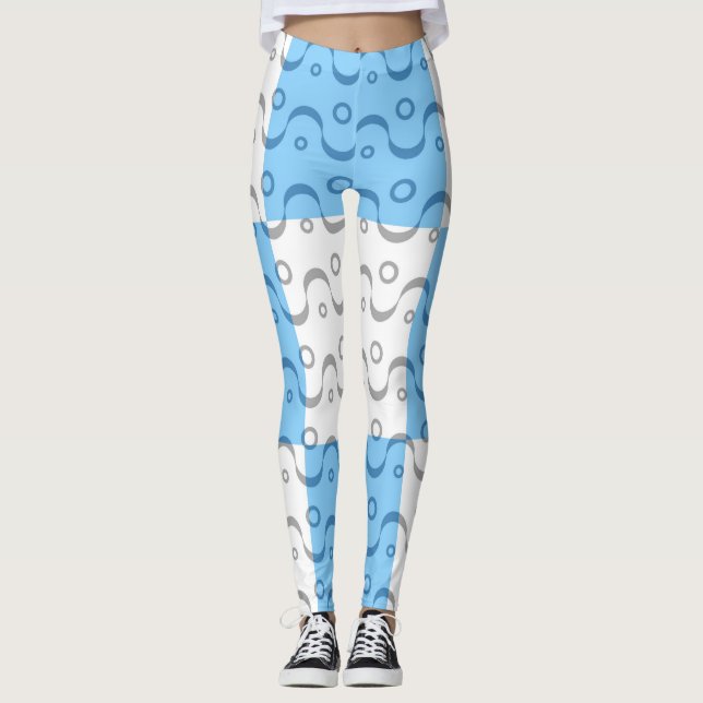Retro Färg 50 Mönster #10 Leggings (Framsida)