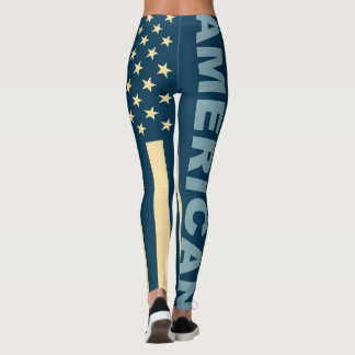 Retro Färg American Flagga #5 Leggings
