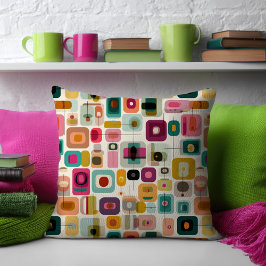 RETRO Färg blockerar Mid Century Modern Abstrakt Kudde