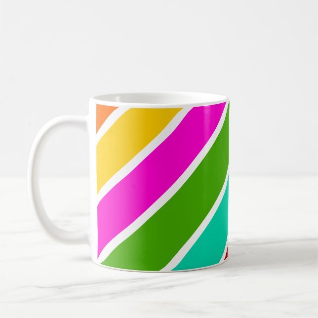 Retro färg candy rand mönster kaffemugg (Vänster)