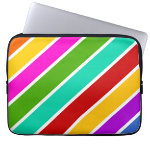Retro färg candy rand mönster laptop fodral