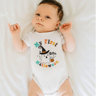 Retro färg Cute Boo Ghost My First Halloween T Shirt