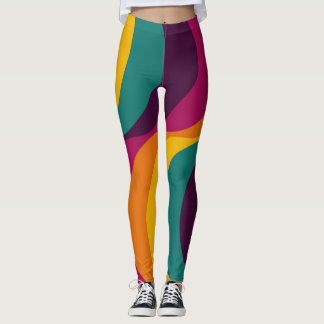 Retro Färg Femtiotalsmönster #5 Leggings