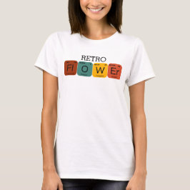 Retro Färg Flower Periodic Bord T Shirt