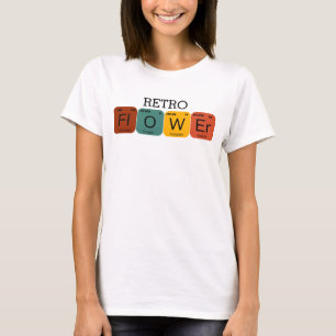 Retro Färg Flower Periodic Bord T Shirt