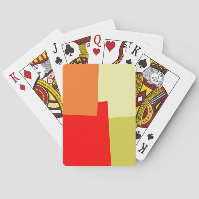 Retro Färg Geometriskt Mönster #3 Casinokort (Baksidan)