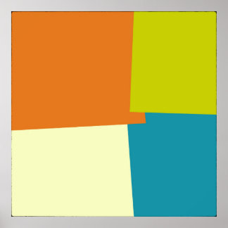 Retro Färg Geometriskt Mönster Poster