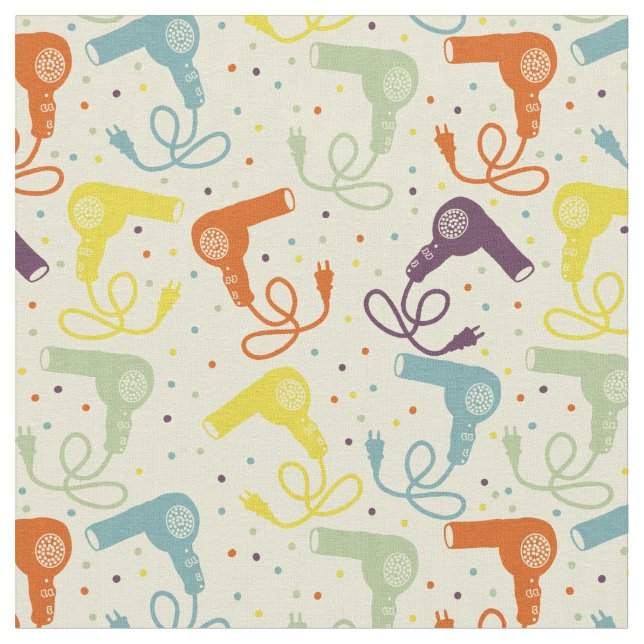 Retro Färg Hairdryers Blow Dryers Patternated Tyg (Närbild)