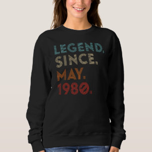 Retro Färg Legend sedan maj 1980 Vintagens födelse T Shirt