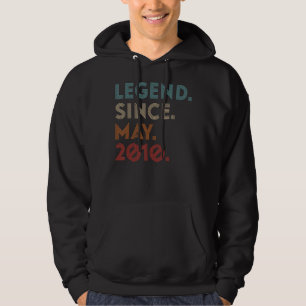 Retro Färg Legend sedan maj 2010 Vintagens födelse Hoodie