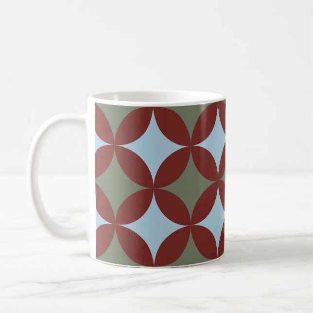 Retro Färg Modern Circles i mitten av århundradet Kaffemugg (Vänster)