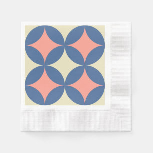 Retro Färg Modern Circles i mitten av århundradet Pappersservett