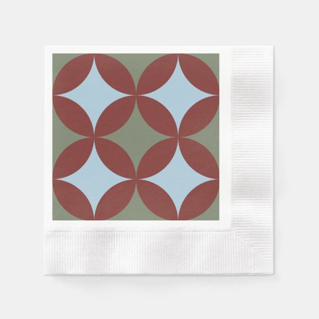Retro Färg Modern Circles i mitten av århundradet Pappersservett (Framsidan)