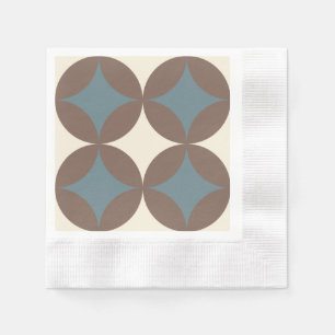 Retro Färg Modern Circles i mitten av århundradet Pappersservett