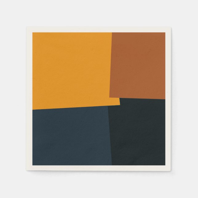 Retro Färg Modern Geometric Mönster #9 Pappersservett (Framsidan)