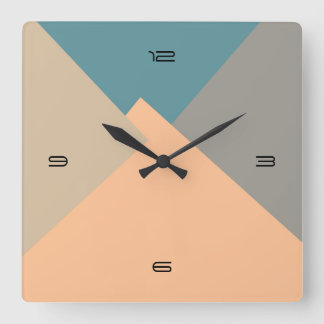 Retro Färg Modern Geometric Mönster Fyrkantig Klocka