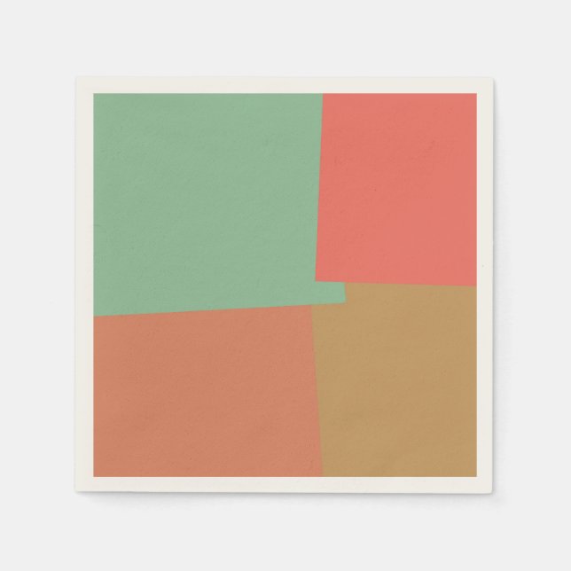 Retro Färg Modern Geometrisk Mönster #8 Pappersservett (Framsidan)