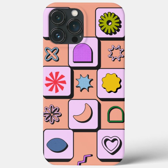 Retro Färg Mönster Personlig Fodral-Mate iPhone (Baksida)