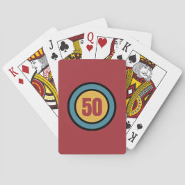 Retro Färg och Circles 50:e födelsedagsinbjudan Casinokort