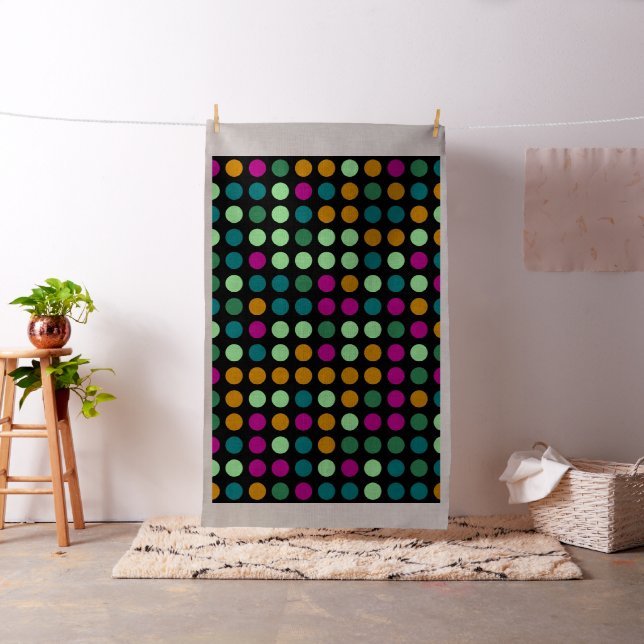 Retro Färg Polka Dot Circles Mönster #4 Tyg (In Situ)