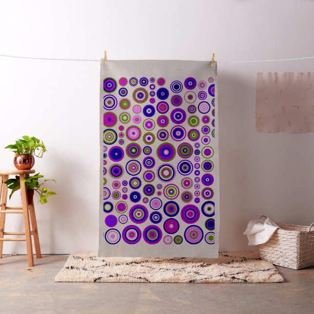 Retro Färg Polka Dot Circles Mönster #6 Tyg (In Situ)