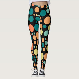 Retro Färg Polka dots Mönster #12 Leggings