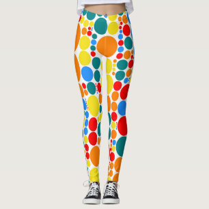 Retro Färg Polka dots Mönster #20 Leggings