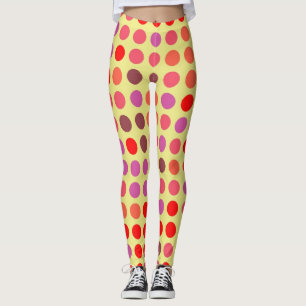 Retro Färg Polka dots Mönster #21 Leggings