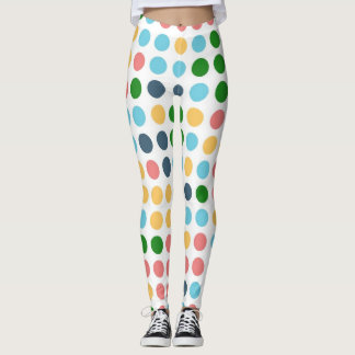 Retro Färg Polka dots Mönster #22 Leggings