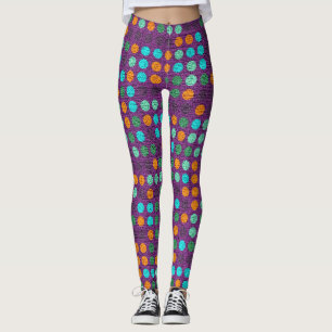 Retro Färg Polka dots Mönster #2 Leggings