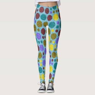 Retro Färg Polka dots Mönster #3 Leggings
