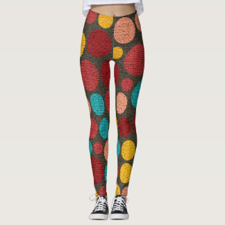 Retro Färg Polka dots Mönster #5 Leggings